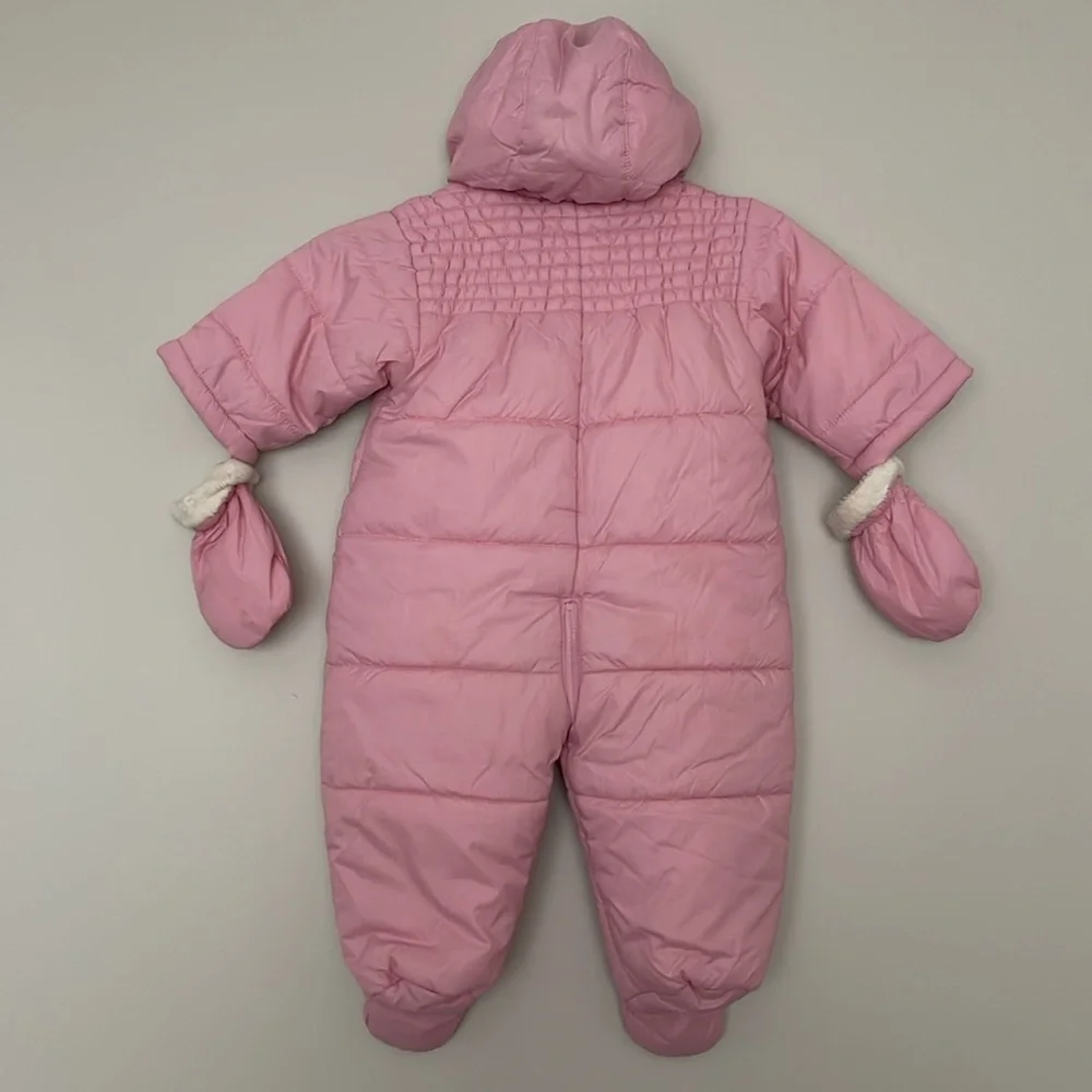 The Children’s Place Baby Hooded Winter Romper Pink Baby Girl Size 6-9M